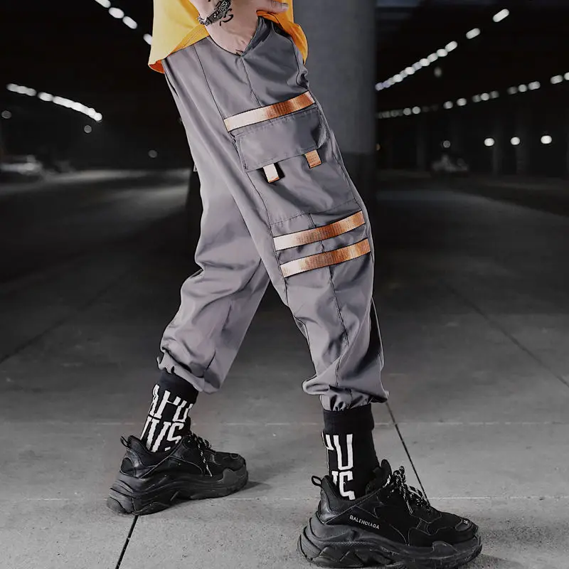 ins Men Pants Casual Mens hip hop rap Male Trousers street boy quick-dry Straight Full breathing loose ankle banded Pant