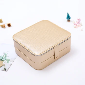 

Mirror Case Large Capacity Jewelry Box Dustproof Buckled Storage Display Gifts Travel Carring Portable Organizer Doubel Layer
