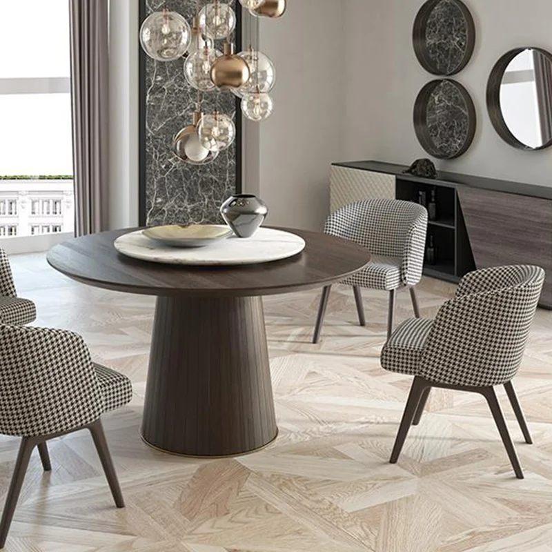 Home Furniture Dining Kitchen Furniture Leisure Modern Grey Fabric Wood Arm Chair Dining Chair