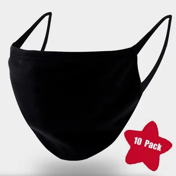 

10PC Cotton Mask Kids Solid Breathable Filter Safety Protective Face Mask Reusable Full Mouth Cover Facemask Cycling Mascarillas