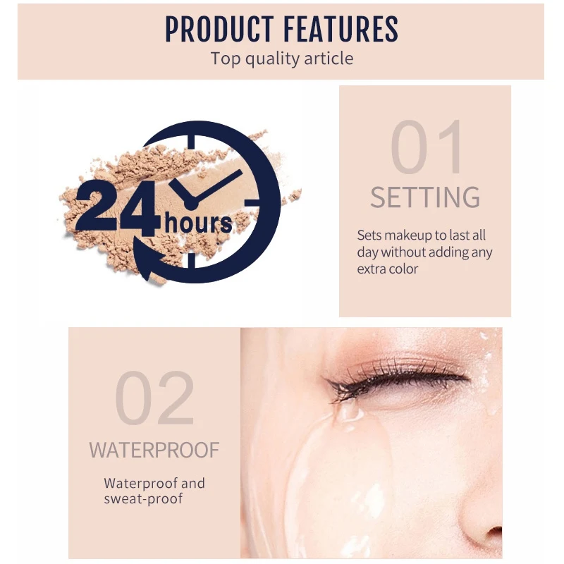 Breathable Loose Powder Honey Powder Waterproof And Durable Oil Control Brightening Color Makeup Makeup Powder