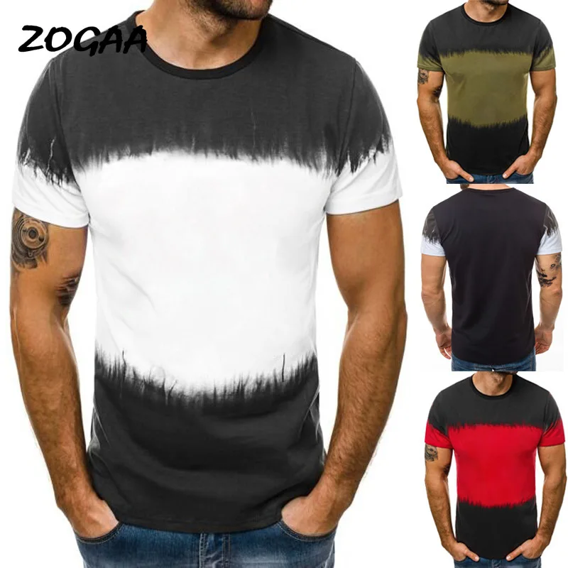 

ZOGAA 2020 New Arrive Mens T Shirts Fashion O-Neck casual Long Sleeve T-Shirt Gradient band Clothing T Shirt Homme
