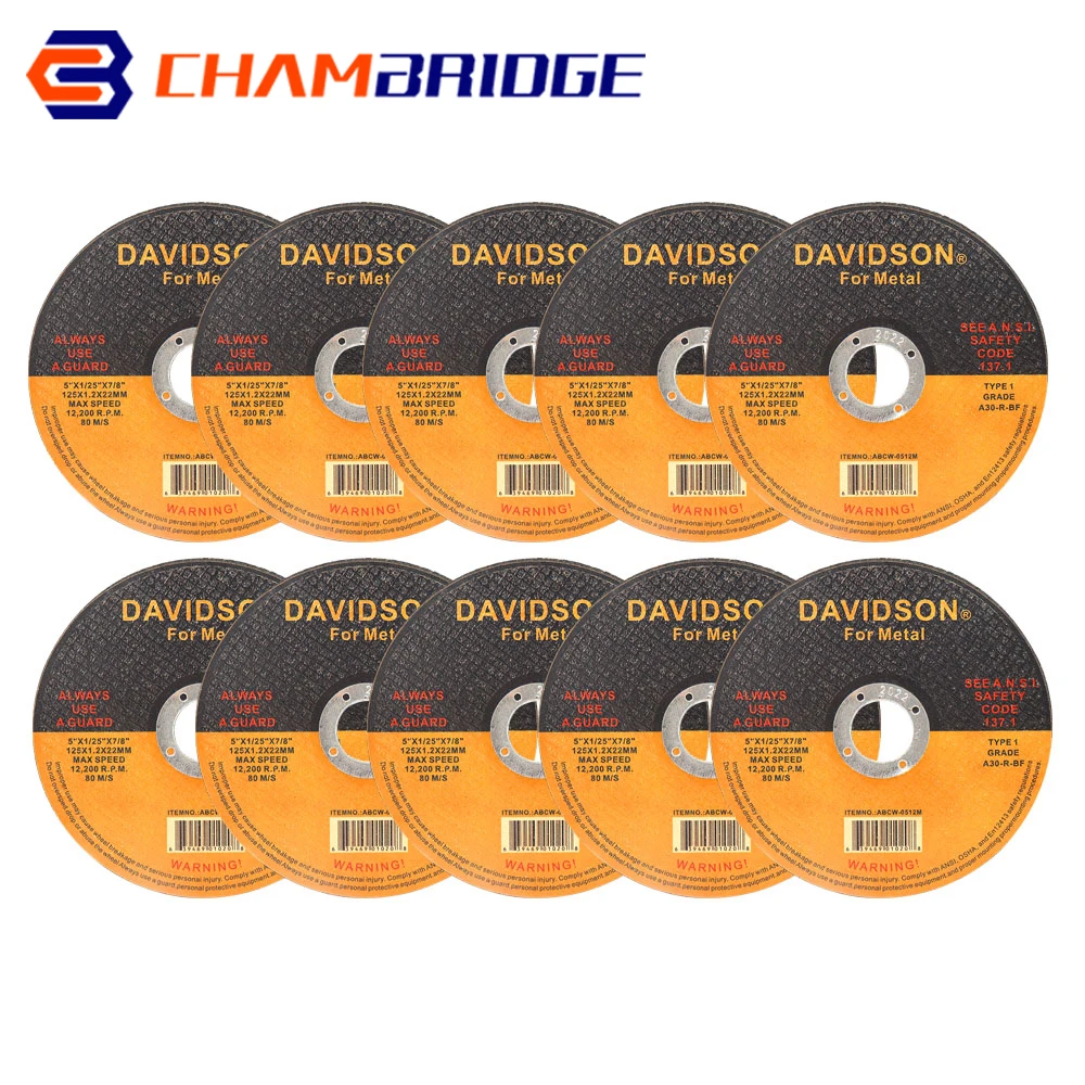 125mm Metal Cutting Discs 5" 1/25" Bore Cut Off Wheel Flap Sanding Grinding Discs for Angle Grinder Rotary Tool 10Pcs
