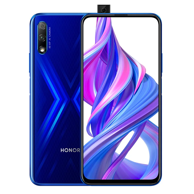 Honor 9X глобальная ПЗУ 4 Гб 64 Гб 128 ГБ 48MP две камеры 4000 мАч GPU Kirin 810 Восьмиядерный 6,59 дюймовый полный экран FHD 1080x2340P - Цвет: 4G 64G Blue