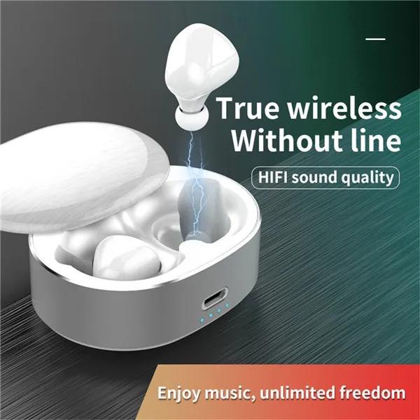 White T50 TWS bluetooth-гарнитура BT5.0 шумоподавление стерео спортивные наушники беспроводные наушники IOS Android - Color: White
