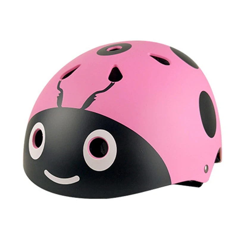 Открытый детский ударопрочный велосипедный спортивный шлем Божья коровка Катание на коньках Спортивная рыболовная Кепка шлем для верховой езды - Цвет: Розовый