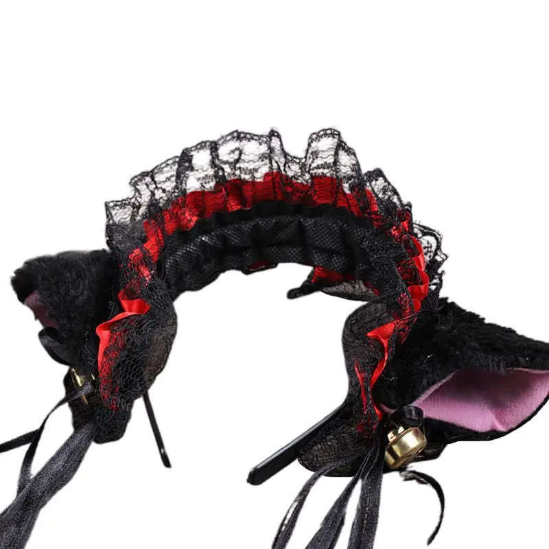 Cosplay&ware Women Ruffles Lace Headband Plush Cat Ears Ribbon Golden Bell Tassels Decor Lolita Cosplay Hair Hoop Lovely Pointed Fluffy -Zentai shop online H356891f312894b5fbf2cefd7d20d6695t.jpg