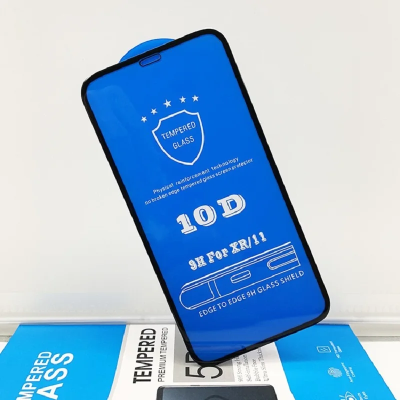 50pcs/lot 10D Tempered Glass For iPhone 12 11 Pro Max XS XR X 8 7 6 6S Plus Full Coverage Cover Curved Screen Protector On SE2