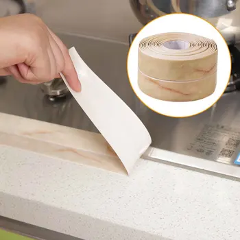 

Practical Toilet Wall Sealing Tape Self Adhesive PVC Mould Proof Marbleizing Kitchen Bathroom Waterproof Sink Edge Anti Leakage