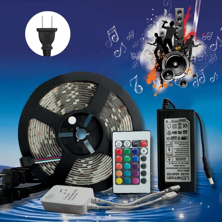 

5 Pcs Set Of Waterproof 5m 5050SMD 300 LED Strip Bar Strip Light Chain Voice Control Music For Bar Hotel