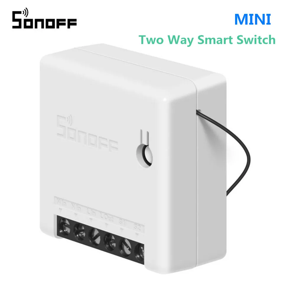 

SONOFF Mini Two Way Switch Intelligent DIY Appliance Automation Remote Control Switches Work with Amazon Alexa WiFi Smart Switch