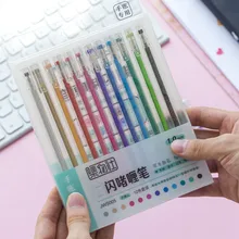 3 компл./лот вспышки Цвет Маркер ручка 1,0 мм ролик маркер мяча вкладыш подсветка для рисования краски открытка ст подарок школьные A6894