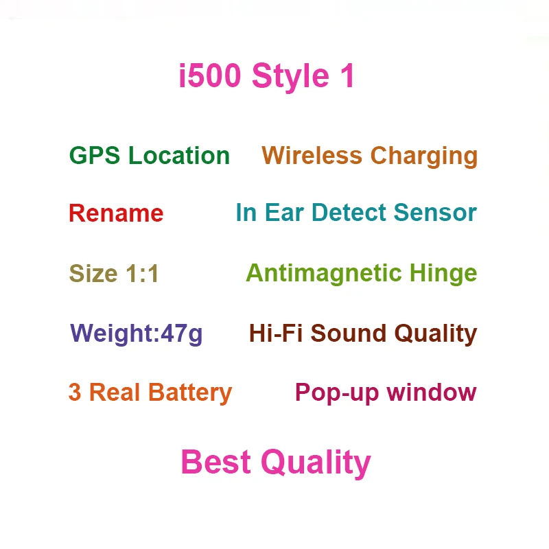 50 шт. i200 i500 TWS Air2 Реплика 1:1+ gps Bluetooth наушники Металлические шарниры HIFI супер звук наушники PK i00000 i200000tws
