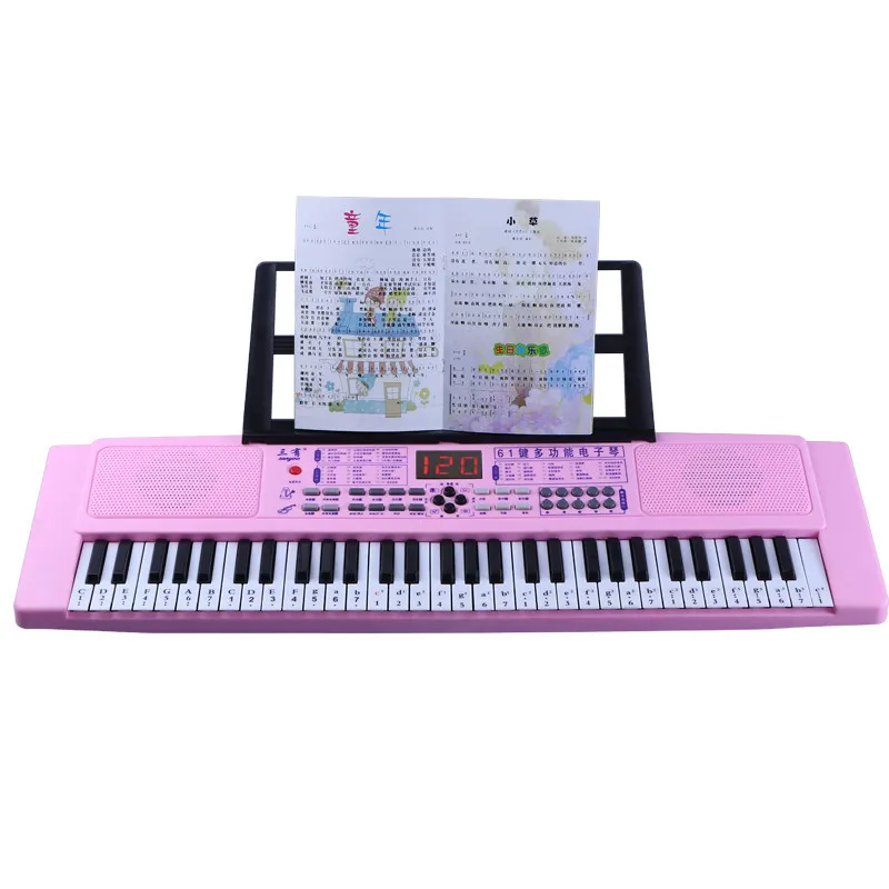 

CHILDREN'S Electronic Keyboard Adult 61 Key Powder wan ju qin Ji Nie Thinking Electric Piano Rack iPad Multi-functional Piano