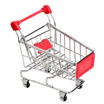 

Mini Supermarket Handcart Storage Rack Shopping Utility Cart Mode Living Room Sundries Phone Holder Storage For Kids Play Toy