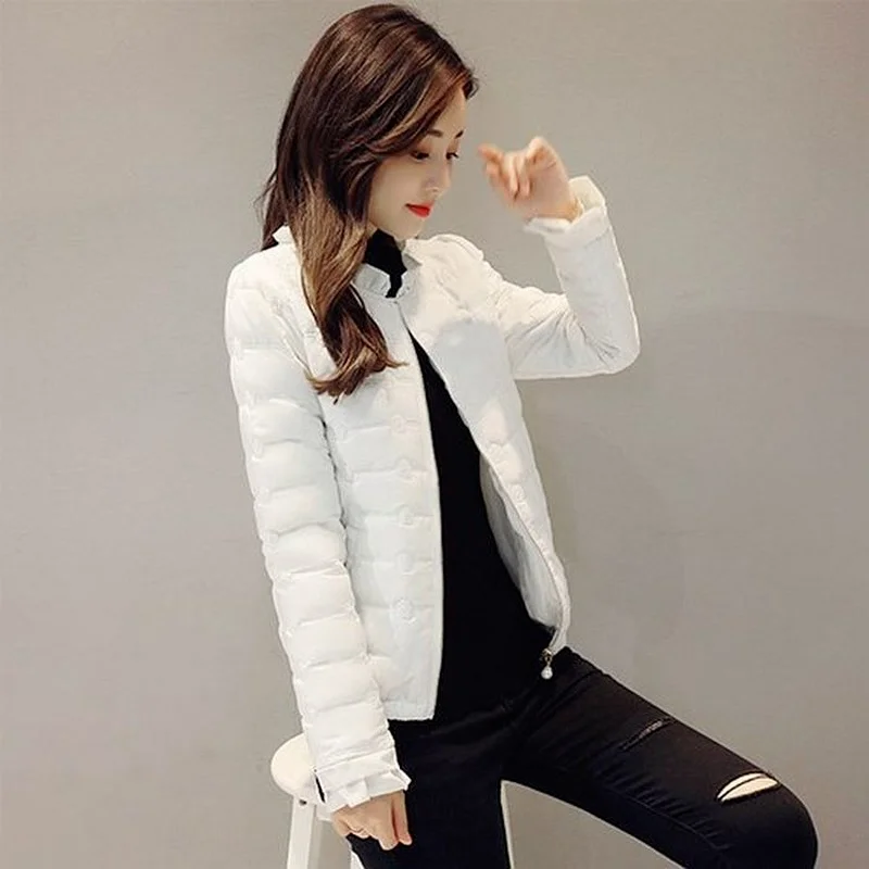 Winter Clothes Women Cotton Clothes Short New 2021 Korean Version Thin and Light Slim Coat Ladies' Small Padded Jacket
