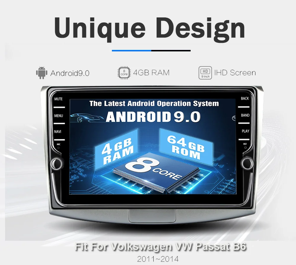 Funrover автомобильный Радио мультимедийный плеер для VW Volkswagen Passat B7 B6/Magotan 8 ядра 2Din Android 9,0 автомобильное радио с GPS навигационная система DVR камера