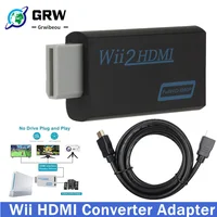 GRWIBEOU Volle HD 1080P Wii Zu HDMI-kompatibel Konverter Adapter Full HD 720P 1080P 3,5mm audio Video Kabel Für PC HDTV Monitor