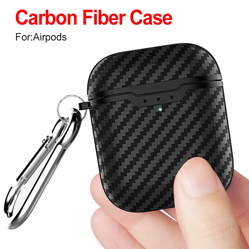 

Carbon Fiber Style Earphone Box for Airpods Case Soft TPU Full Protective Case for Airpods 2 Cover Soft Shell