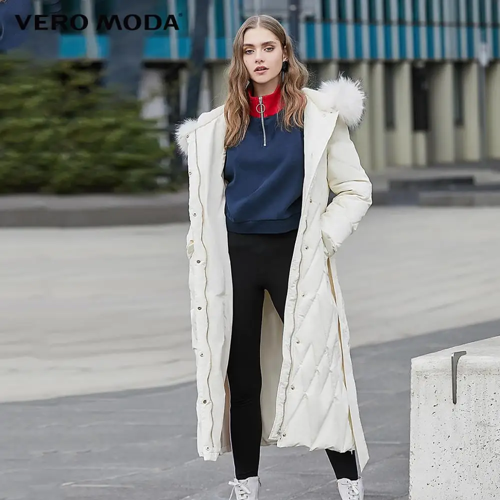 Vero Moda Женская длинная приталенная парка пальто пуховик | 319412515 - Цвет: A06 Eggnog
