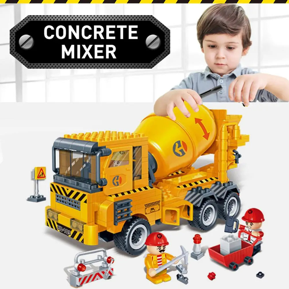 

Building Block Creative Small Particle Puzzle Toy Engineering Series Concrete Mixer Truck