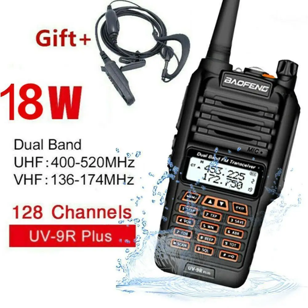 2020 Baofeng UV 9R Plus Водонепроницаемая IP57 портативная рация высокой мощности CB Ham 1 15 км|Запчасти и аксессуары для