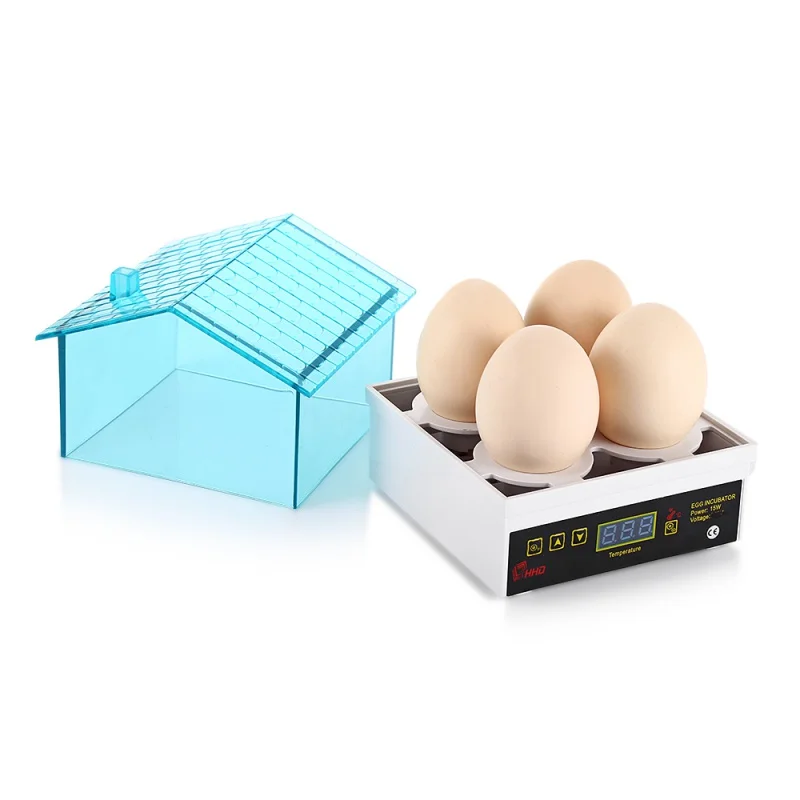 HHD Newest 4 Eggs Incubator Mini Hatchery Machine Automatic Digital Poultry Brooder Hatch For Chicken Duck Bird Pigeon Quail Egg