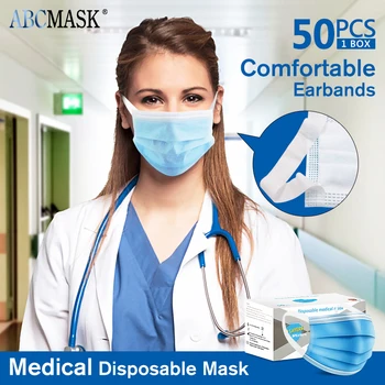 

200pcs Very comfortable 3-layer Medical Masks Protective Adult Mask Face Masks Non-woven Disposable Anti-Dust Masks