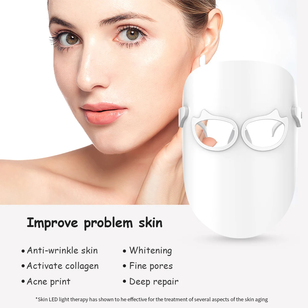 

LED Facial Mask Skin Brightening Rejuvenation Anti Acne Whitening Instrument Face Care ---MS