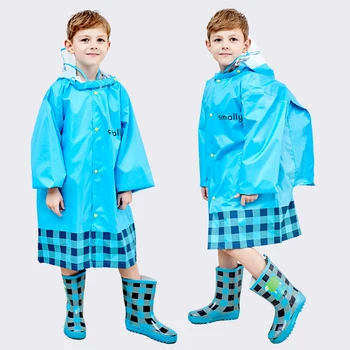 

Kids Cute Cartoon Raincoat Hooded Blue Lightweight Travel Raincoat Waterproof Regenpak Dames Kids Portable Rain Gear MM60YY