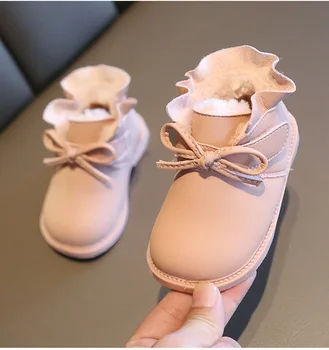 

Baby girl snow boots winter thick warm girls big cotton shoes 1-3 years old baby toddler shoes plus velvet princess shoes