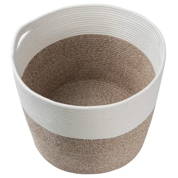 

Large Cotton Rope Basket Baby Laundry Basket Woven Blanket Baby Basket,Toy Storage Basket