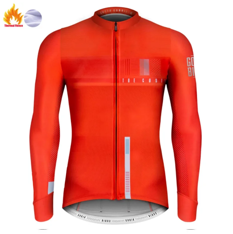 GOBIKING одежда для велоспорта Pro Team зимние теплые флисовые мужские майки для велоспорта MTB велосипед Майо Ropa Ciclismo Спортивная одежда - Цвет: Winter Jersey