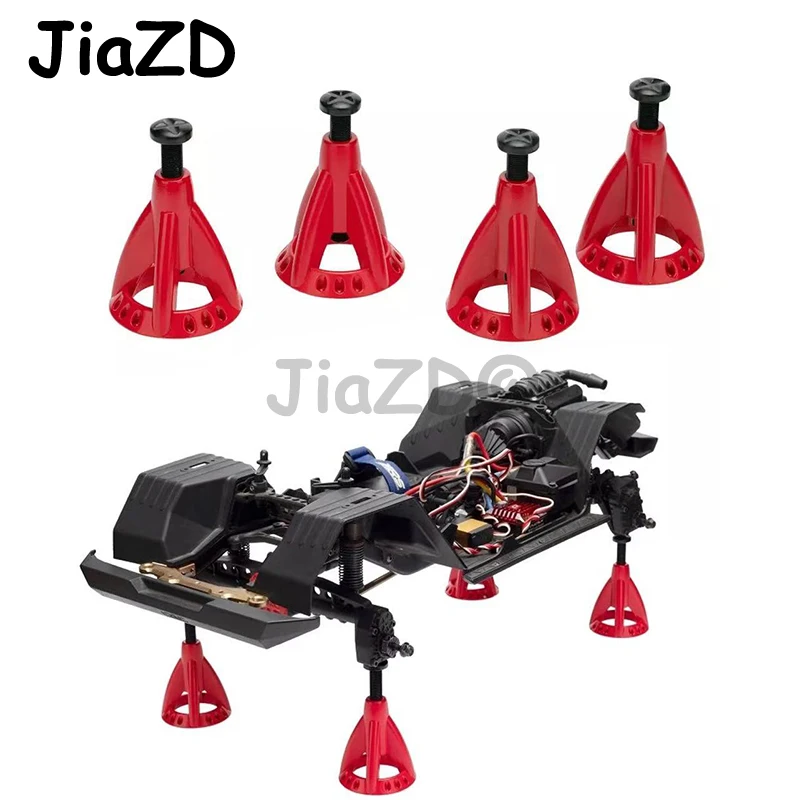 

4pc Metal 6T Adjustable Height Jack Stands for 1/10 RC Crawler Car TRX4 UDR KM4 SCX10 90046 RC4WD D90 RC Car Accessories Y09