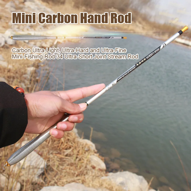 Mini Carbon Fiber Stream Fishing Rod Telescopic Ultra Short Ultra