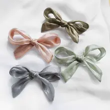 1 шт. новые летние корейские Модные Дизайнерские однотонные кружевные заколки для волос с бантом розовая пряжа с большим бантом заколки для волос аксессуары для женщин