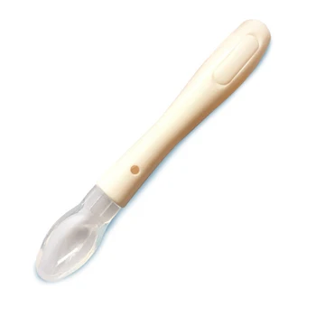 

Safety Tableware Restaurant Soft Silicone Infant Feeder Toddler Flatware Reusable Baby Spoon Ergonomic Handle Portable Dinning