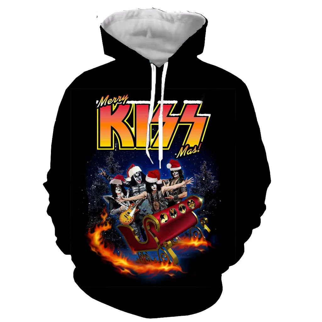 Новое поступление с надписью &quotmerry christmas KISS band&quot модная крутая Мужская и женская