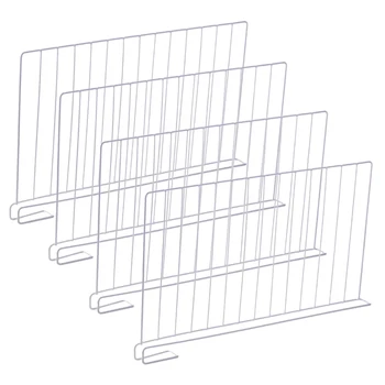 

4PCS Wardrobe Vertical Shelf Divider Organizer Separator for Closets - White s L