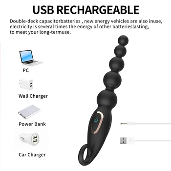 Anal Vibrator 7 Speed Anal Beads Gay Prostate Massage Butt Plug Stimulator Dildo Vibrator Sex Toy For Men Women Couple Sex Goods 3