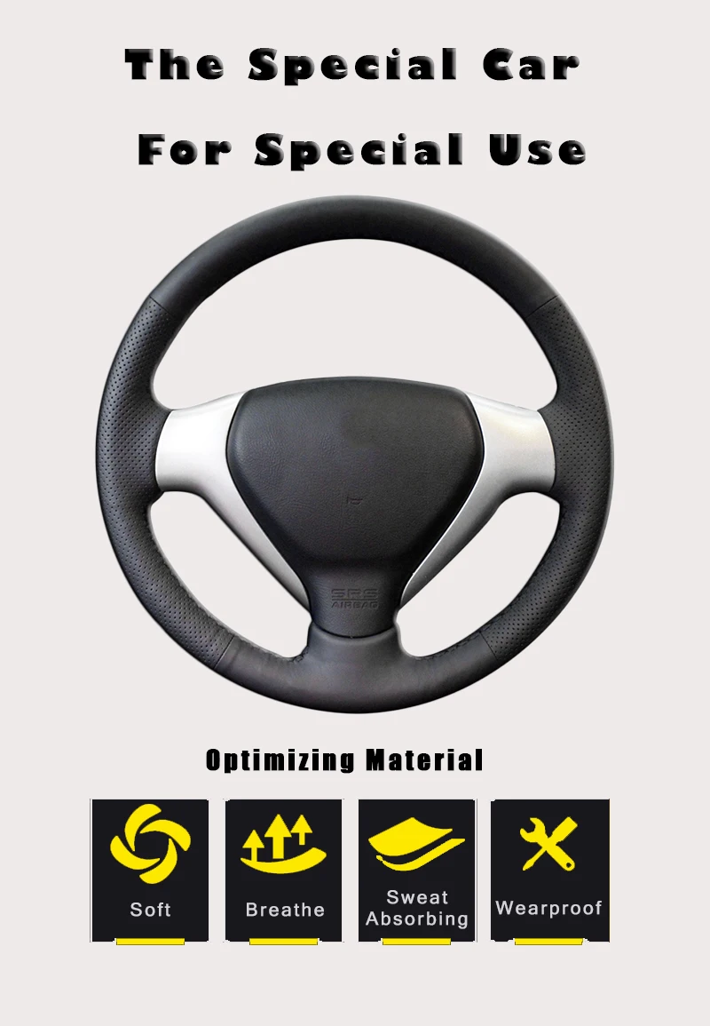 Авто оплетка на руль для Honda City 2007-2008 Fit 2007-2008 Jazz 2007-2008 DIY автомобильные Чехлы аксессуары для интерьера