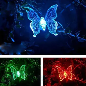 

2pcs Solar lawn lamp butterfly dragonfly bird colorful led decorative lighting ground lamp bgarden lawn landscape lamp