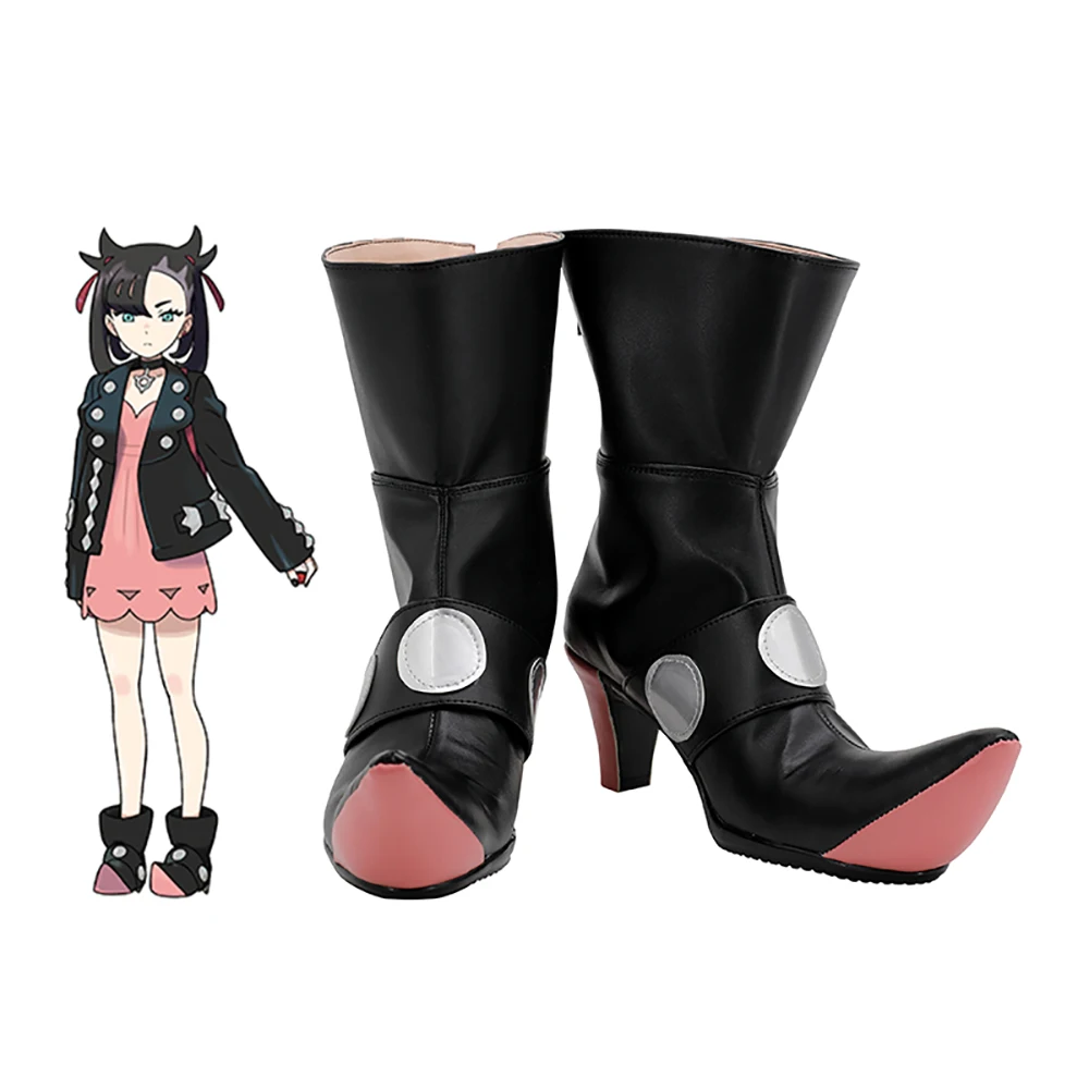 

Sword/Shield Mamie Cosplay Boots Black High Heel Shoes Custom Made for Halloween Party Cosplay Accessories