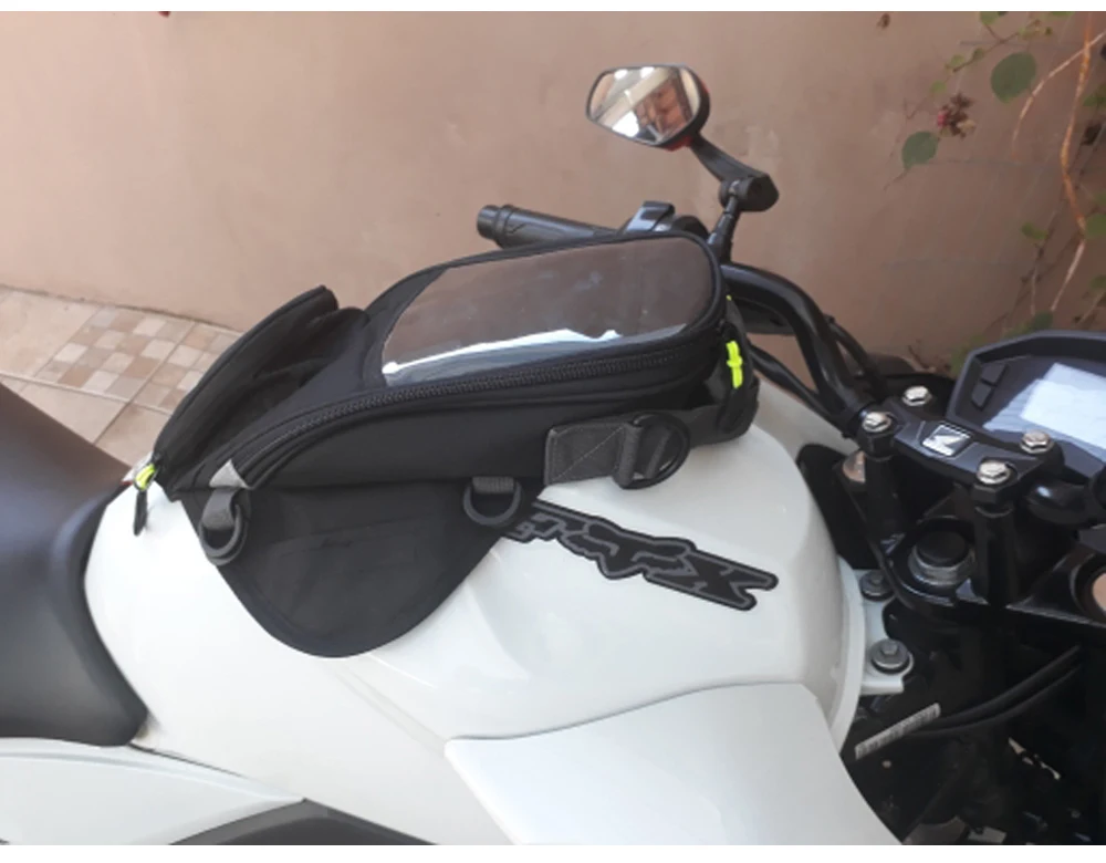 Motorcycle Bag Waterproof Oxford Tank Bag with Rain Cover Magnetic Motorcycle Gas Oil Fuel Tank Bag Black Motorcycle Backpack