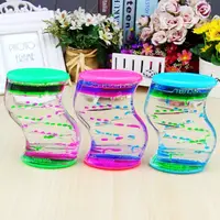 Valentine's Day Double Hourglass Liquid Timer oil dripping Visual Timer Oil Liquid Motion Hourglass Floating Desk Decoration 2