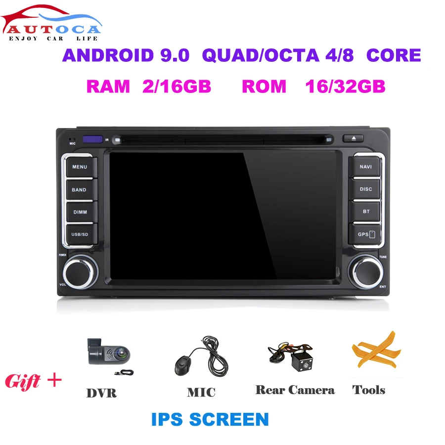 

Android 9.0 car DVD GPS radio Player For Toyota Universal RAV4 COROLLA VIOS HILUX Terios Land Cruiser 100 PRADO 4RUNNER