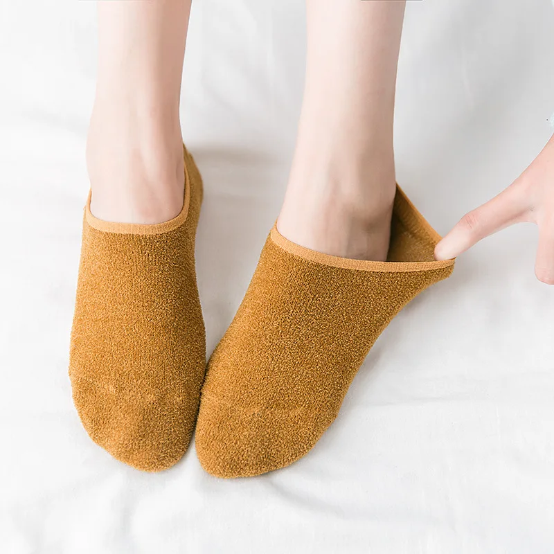 Женские носки креп сплошной цвет Невидимые носки-башмачки хлопковые носки