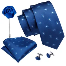 Мужской свадебный галстук с узором пейсли, голубой шелковый галстук с цветочным узором, набор бутоньерок, платок Барри. Ван, модные дизайнерские галстуки на шею для мужчин, подарки