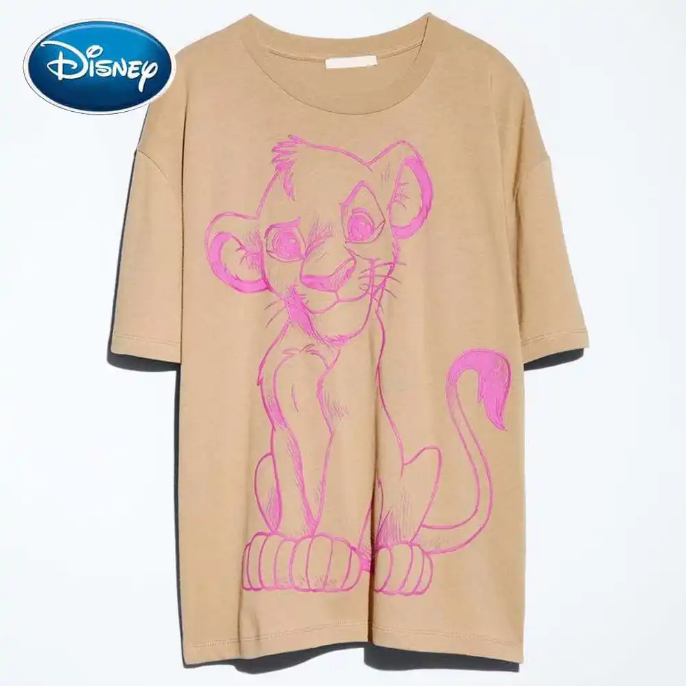 ディズニーtシャツファッションインチシンバザ ライオンキングジャングルの王漫画のプリント女性のtシャツoネック半袖コットンtシャツトップス T Shirts Aliexpress