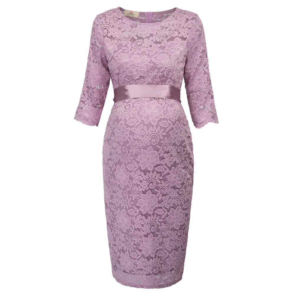 Lilac Grace Karin/кружевное платье для беременных женщин с коротким рукавом; Одежда для беременных; Необычные платья для фотосессии - Цвет: Lilac